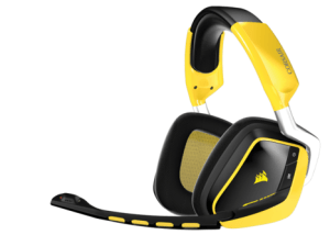 Corsair Void RGB Wireless gaming headset, in Bumblebee colors.